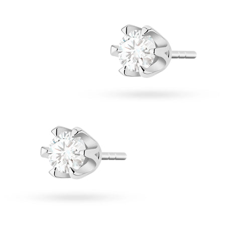 White Gold Earrings with 0.30 ct Diamonds | 585 (14k) White Gold Stud Earrings