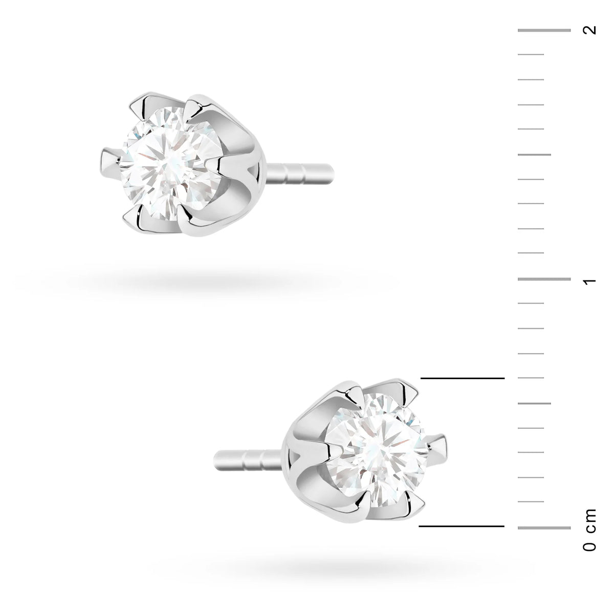 White Gold Earrings with 0.30 ct Diamonds | 585 (14k) White Gold Stud Earrings