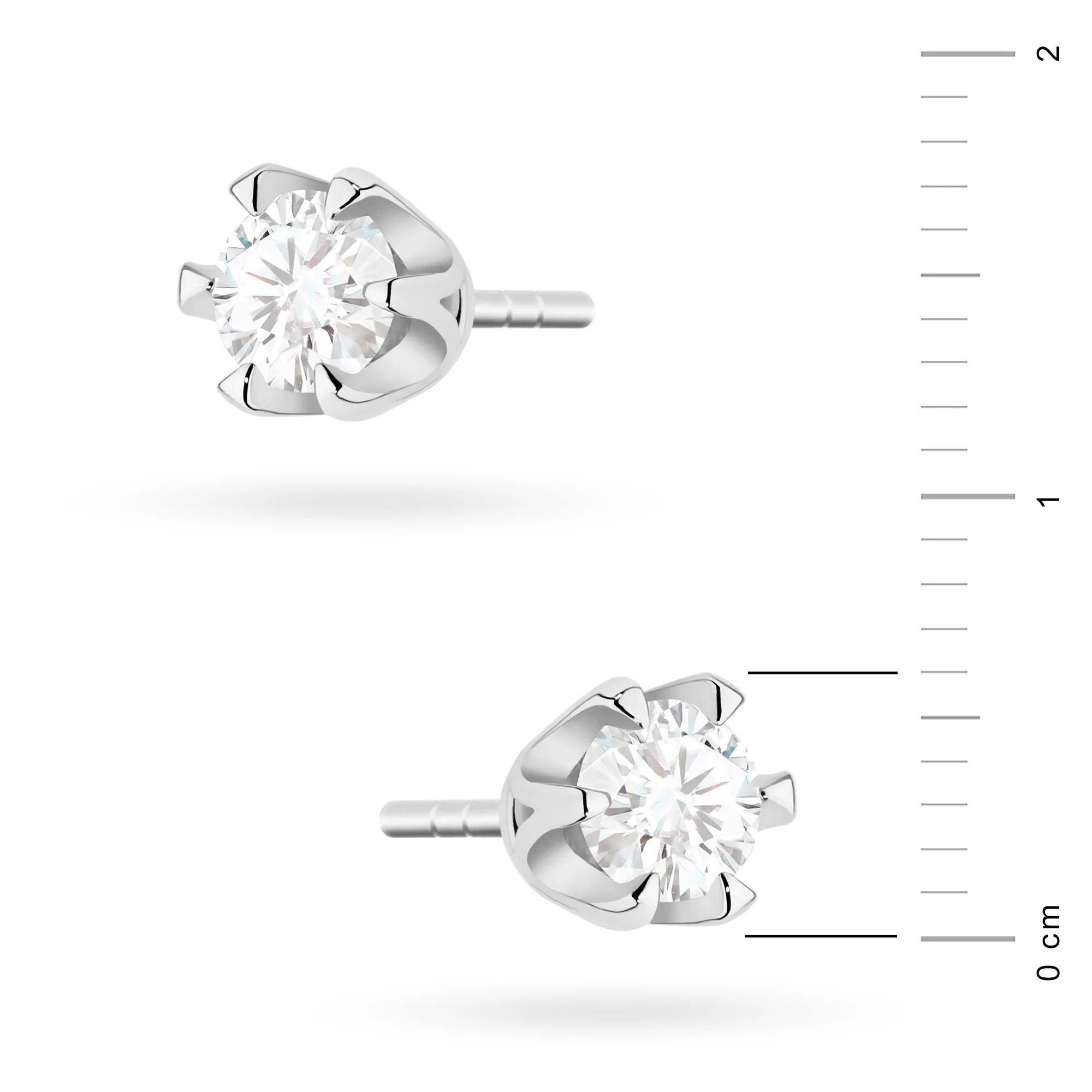 White Gold Earrings with 0.30 ct Diamonds | 585 (14k) White Gold Stud Earrings