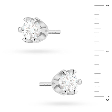 White Gold Earrings with 0.30 ct Diamonds | 585 (14k) White Gold Stud Earrings