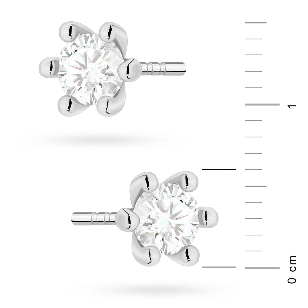 White Gold Earrings with 0.30 ct Diamonds | 585 (14k) White Gold Stud Earrings