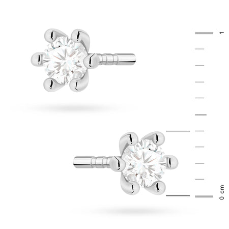 White Gold Earrings with 0.10 ct Lab-Grown Diamonds | 585 (14k) White Gold Stud Earrings