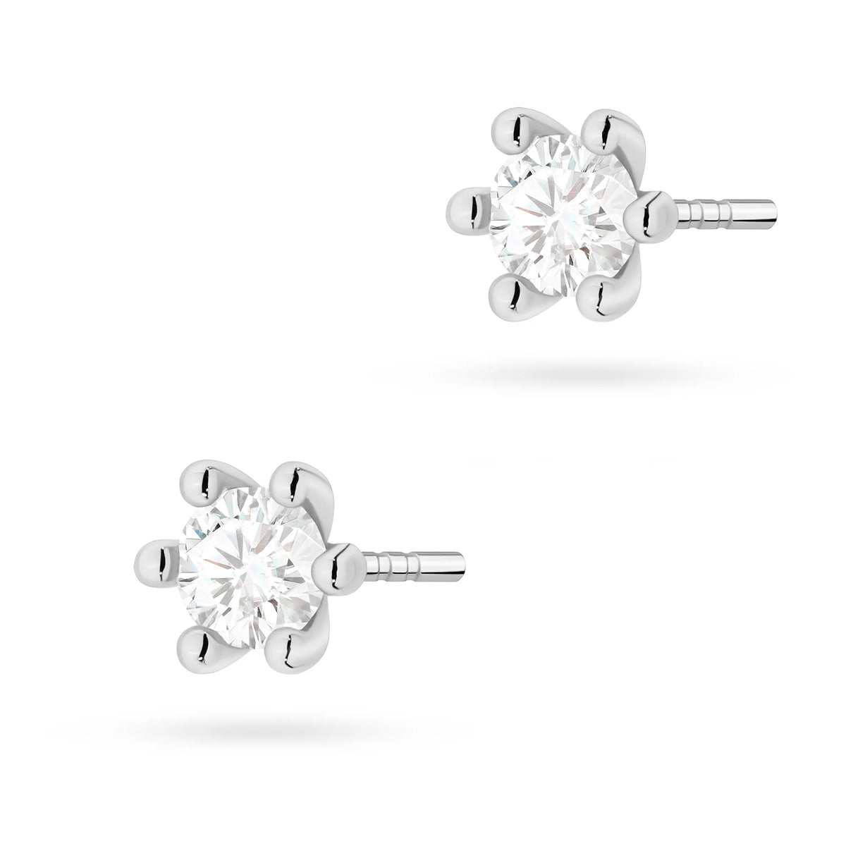 White Gold Earrings with 0.30 ct Lab-Grown Diamonds | 585 (14k) White Gold Stud Earrings