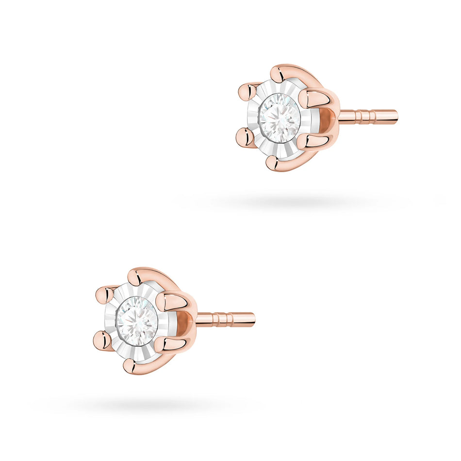 Goldohrringe mit 0,08 ct Diamanten