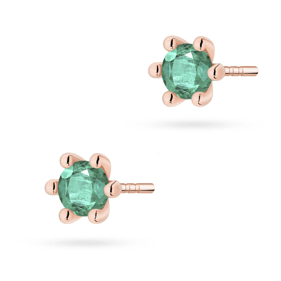 Gold Earrings with 0.30ct Emeralds