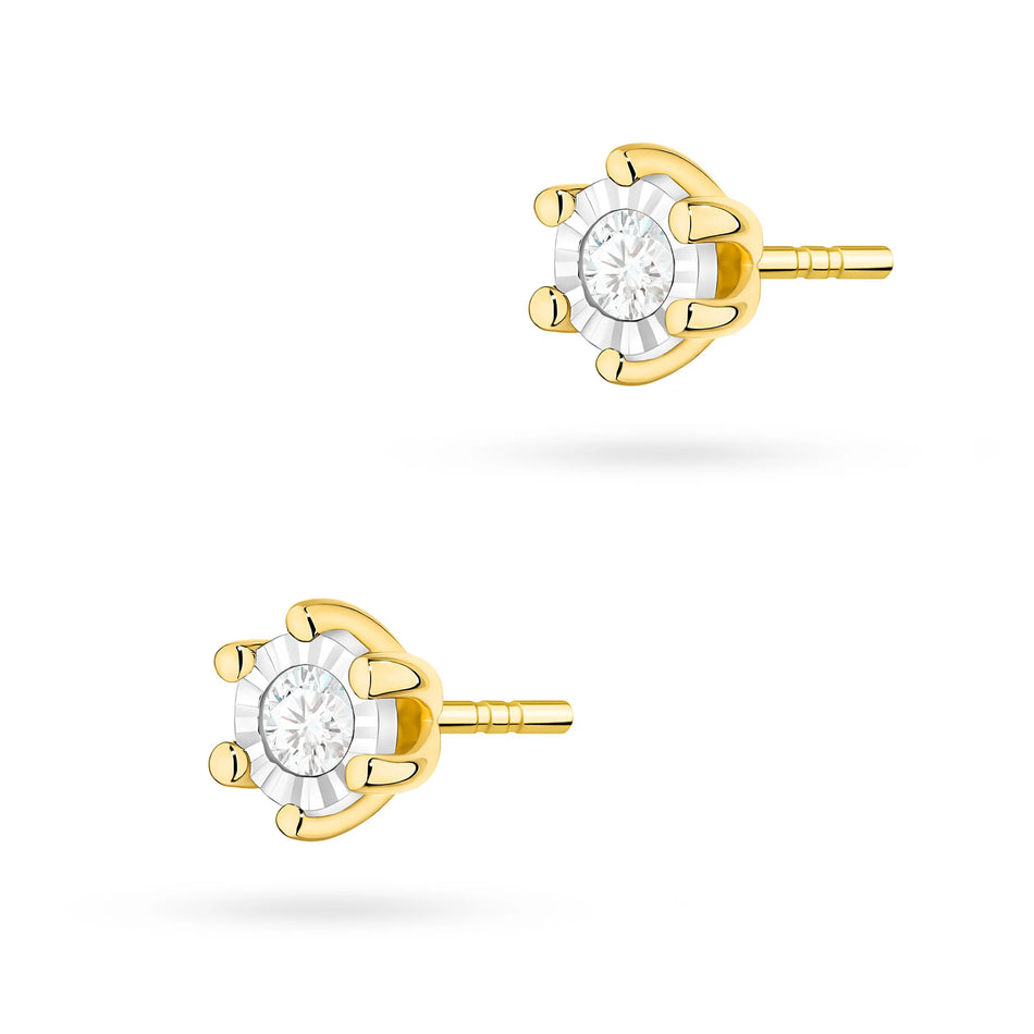 Goldohrringe mit 0,08 ct Diamanten