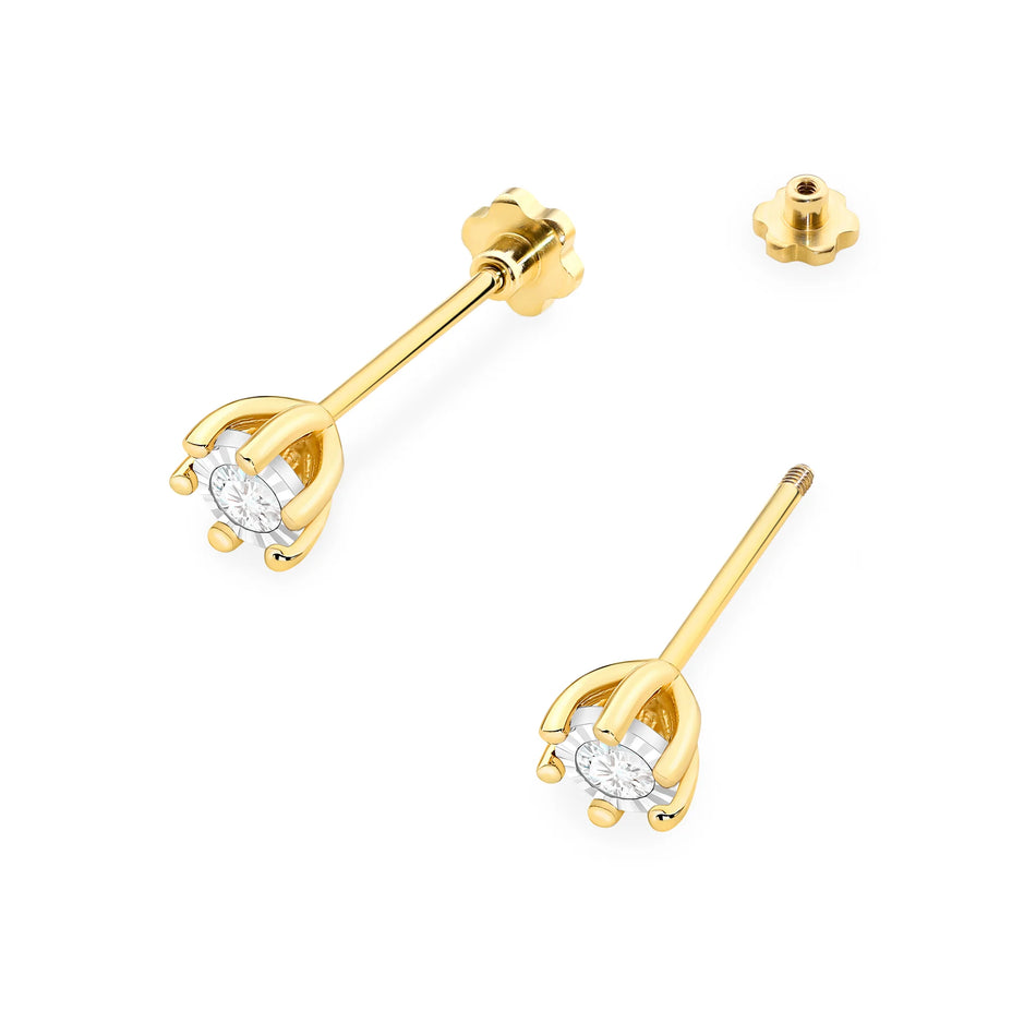Gold Earrings with 0.08ct Diamonds