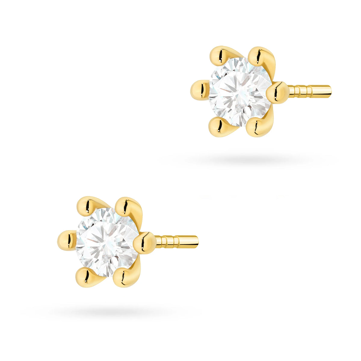 Gold Earrings with 0.30 ct Lab-Grown Diamonds | 585 (14k) Gold Stud Earrings