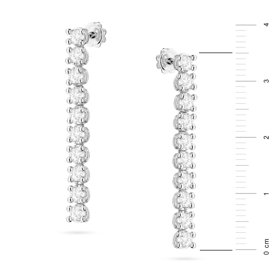White Gold Earrings with 0.8 ct Lab-Grown Diamonds | 585 (14k) White Gold Stud Earrings