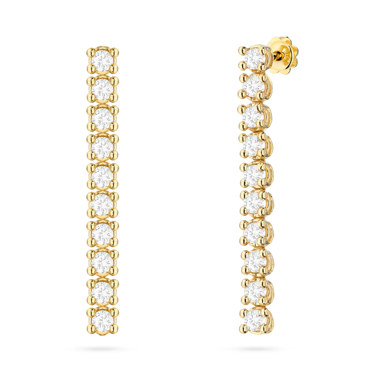 Gold Earrings with 0.8 ct Lab-Grown Diamonds | 585 (14k) Gold Stud Earrings