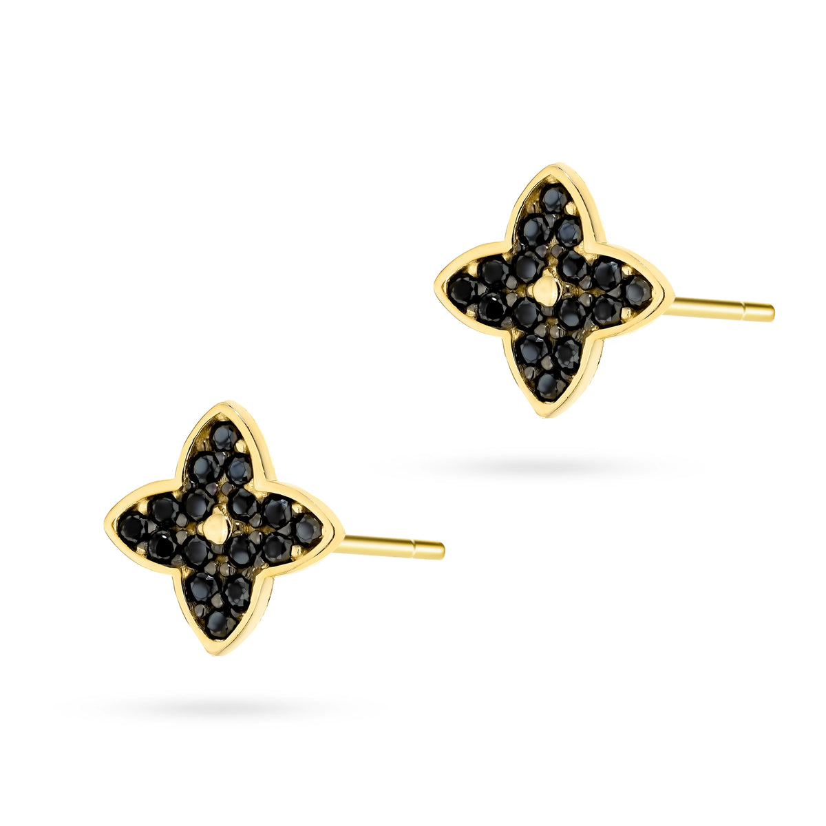 goldene Ohrstecker mit Zirkonia k043 14k 585 cz