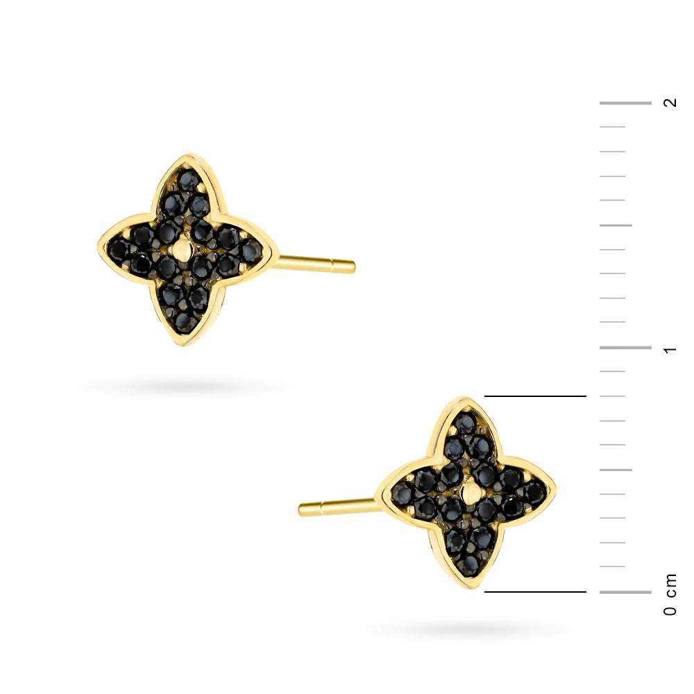 goldene Ohrstecker mit Zirkonia k043 14k 585 cz