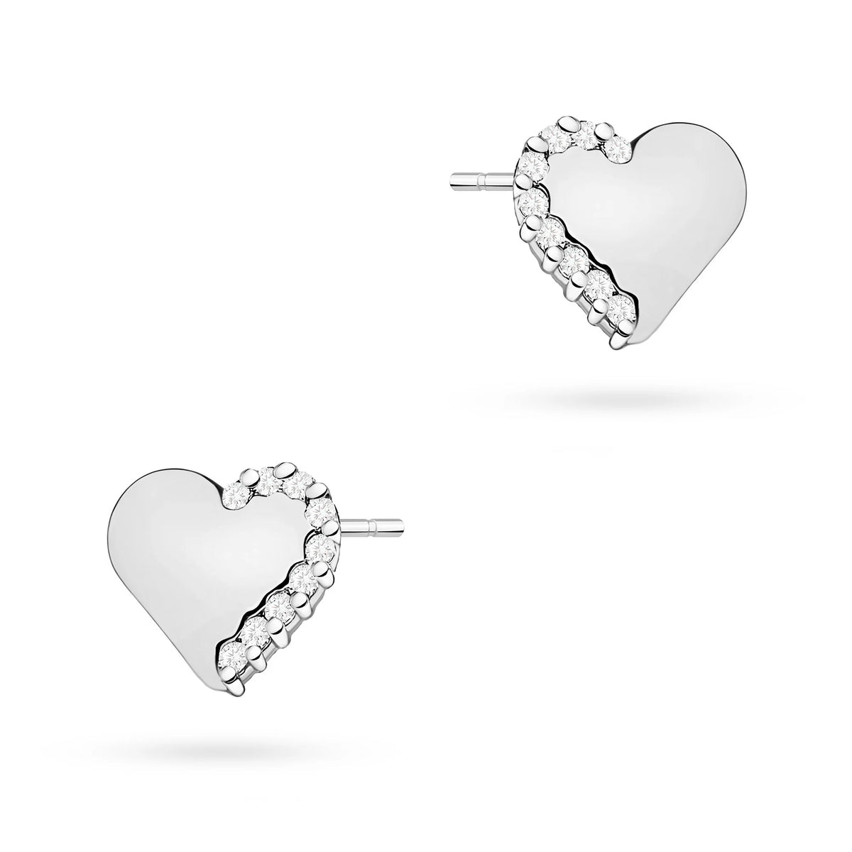 White Gold Earrings with 0.10 ct Diamonds | 585 (14k) White Gold Stud Earrings