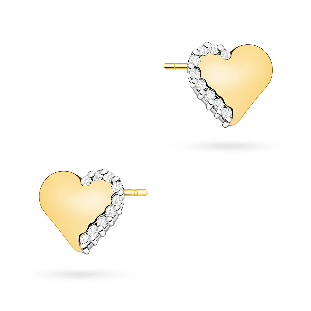 Gold Earrings with 0.10 ct Diamonds | 585 (14k) Gold Stud Earrings