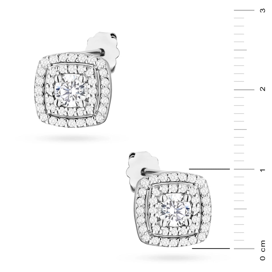 White Gold Earrings with 0.30 ct and 0.40 ct Lab-Grown Diamonds | 585 (14k) White Gold Stud Earrings