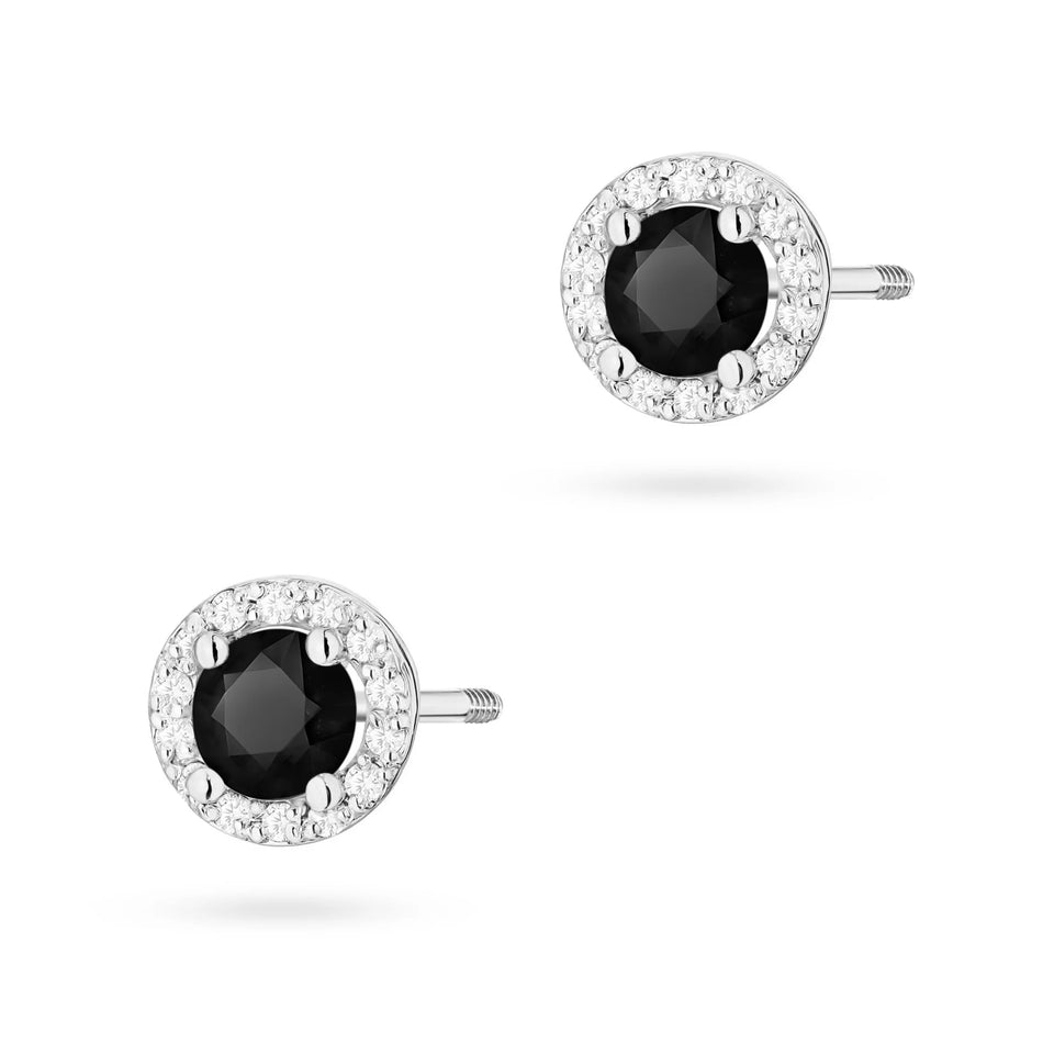 Gold Earrings with 0.50ct Black Diamonds and 0.241ct Diamonds