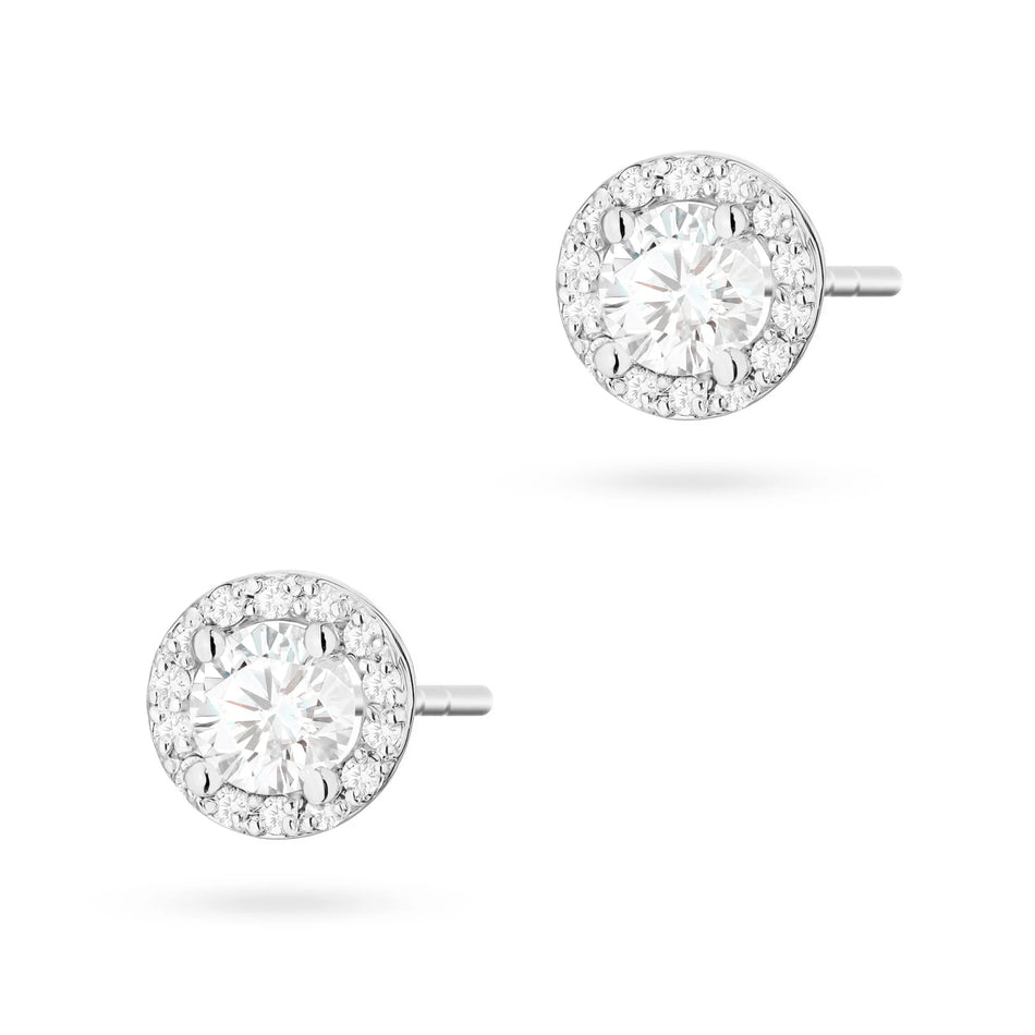 Goldohrringe mit 0,40 ct und 0,241 ct Diamanten