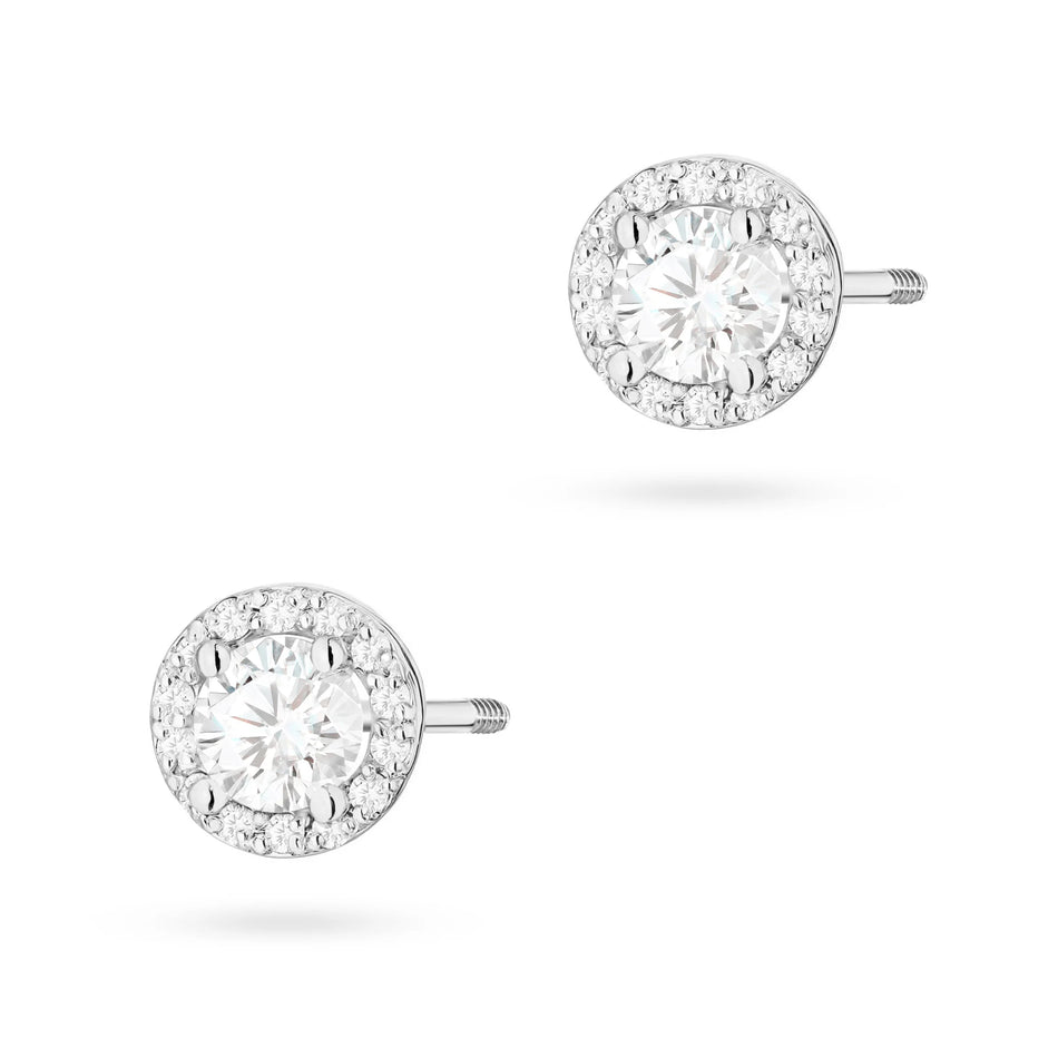 Goldohrringe mit 0,40 ct und 0,241 ct Diamanten