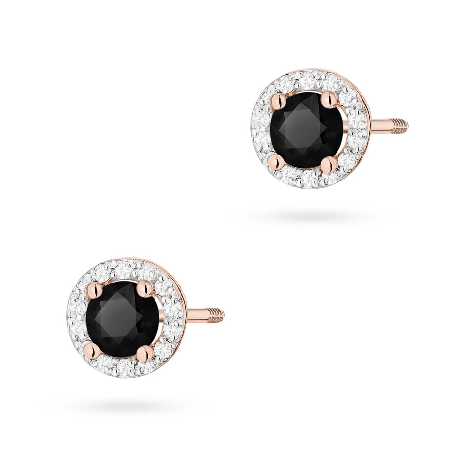 Gold Earrings with 0.50ct Black Diamonds and 0.241ct Diamonds