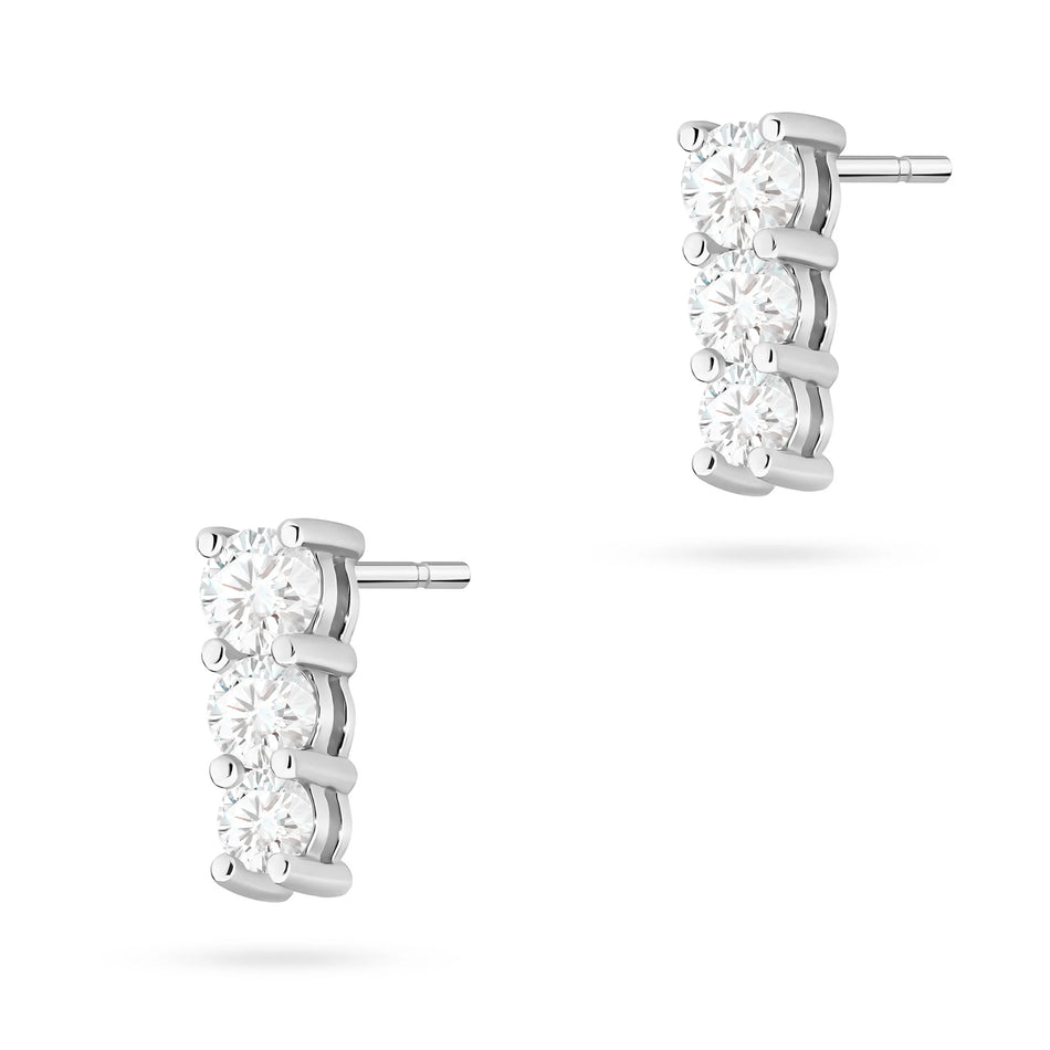 Gold Earrings with 0.82ct and 0.13ct Diamonds