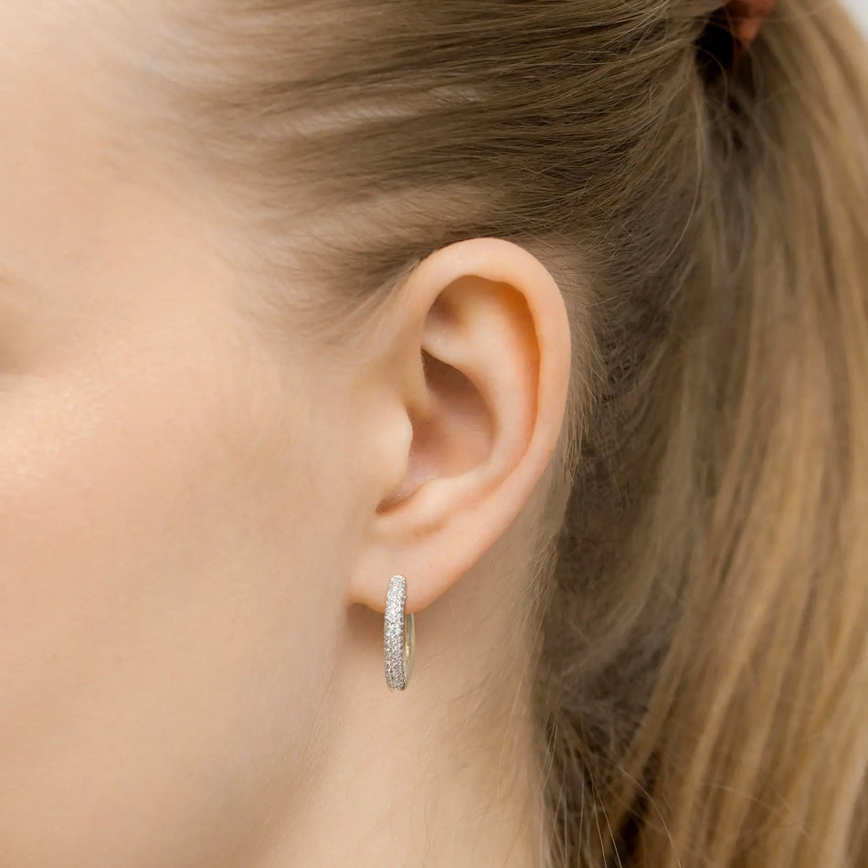 White Gold Earrings with 0.83 ct Diamonds | 585 (14k) White Gold Stud Earrings