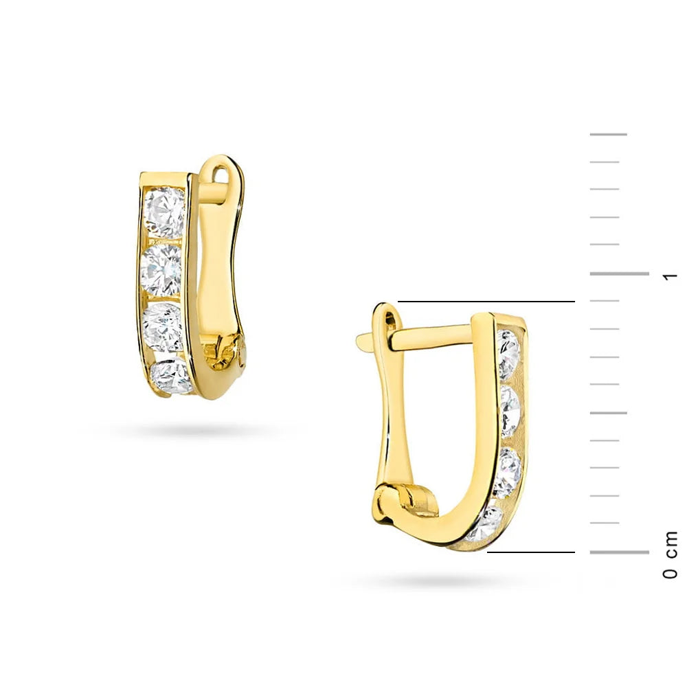 Kinder-Gold-Ohrringe mit englischem Verschluss und Zirkonia k054-333