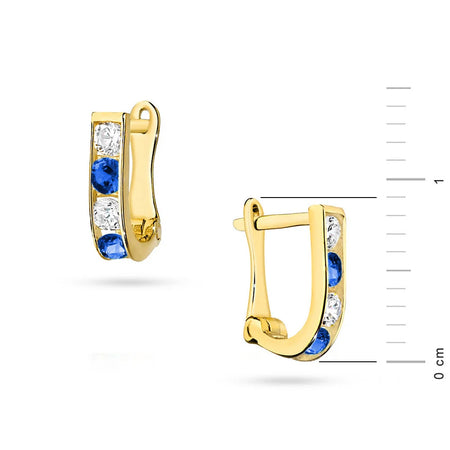 Kinder-Gold-Ohrringe mit englischem Verschluss und Zirkonia k054-333