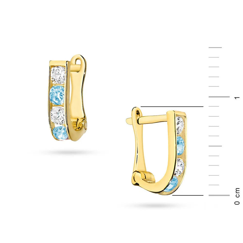 Kinder-Gold-Ohrringe mit englischem Verschluss und Zirkonia k054-333