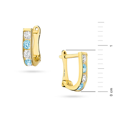 Kinder-Gold-Ohrringe mit englischem Verschluss und Zirkonia k054-333