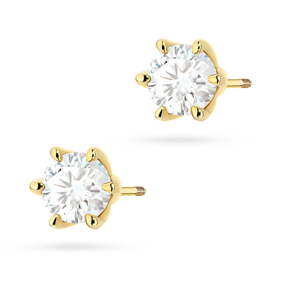 Gold Earrings with 1.00ct Lab-diamonds