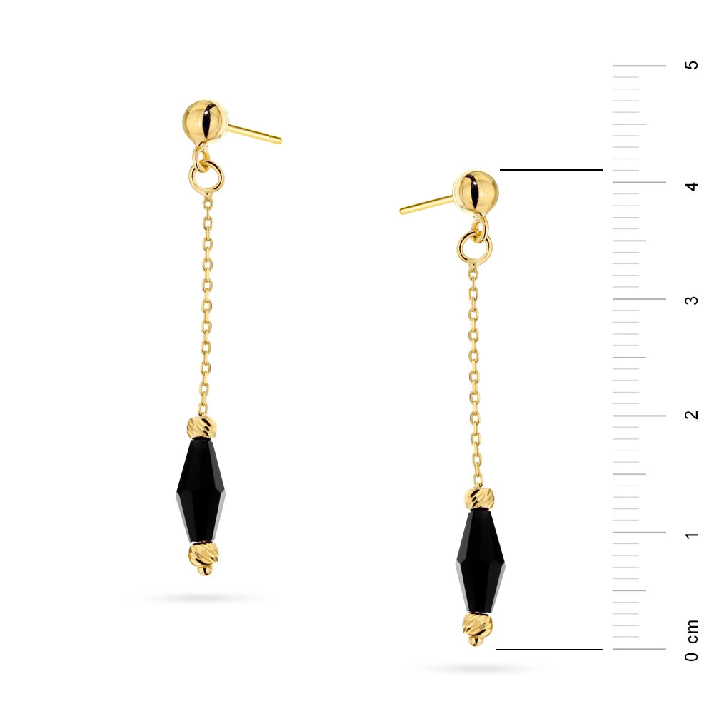 goldene Ohrstecker mit Perlen k061 14k 585 Zirkonia