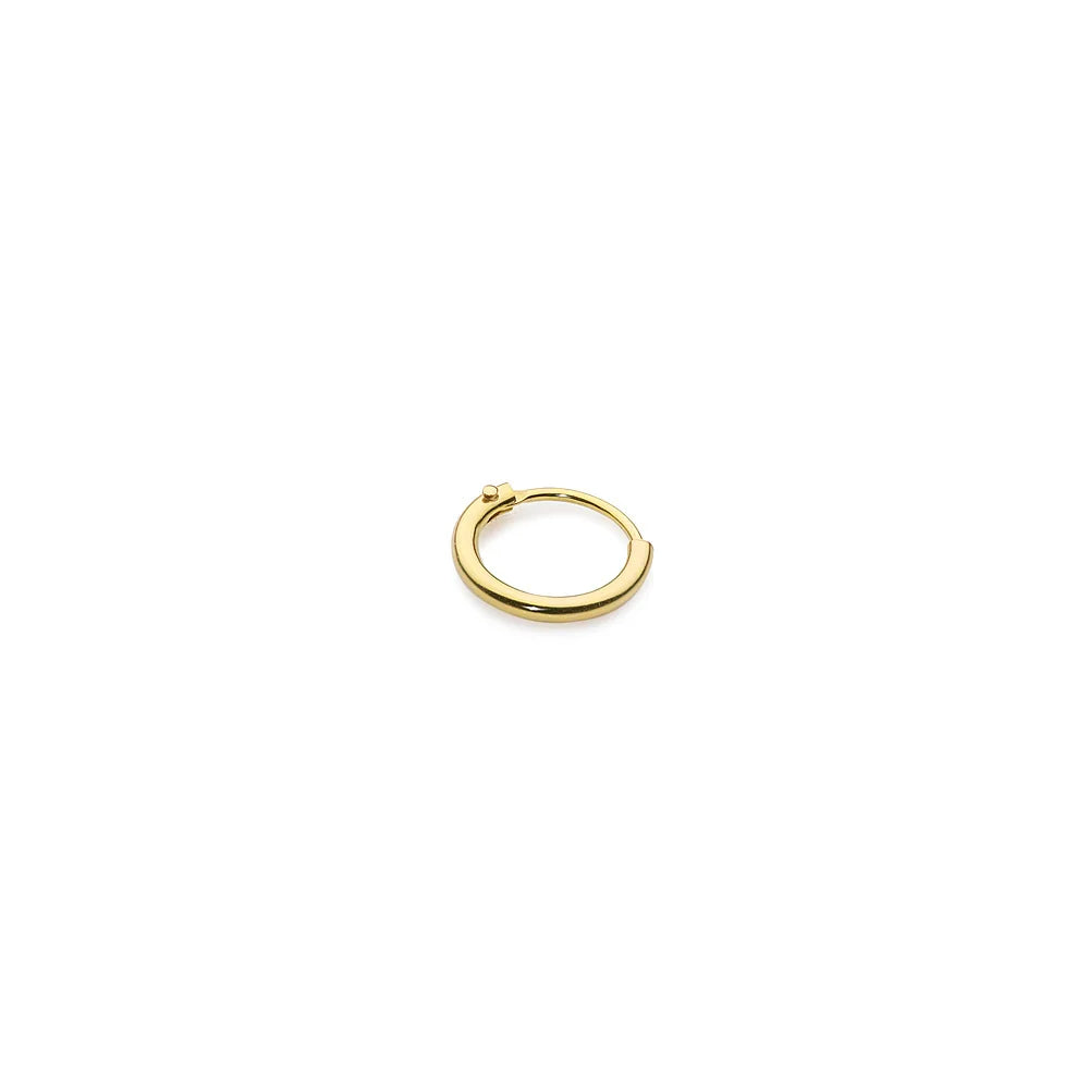 goldene einzelne Creolen-Ohrringe 9mm k074 14k 585 solo