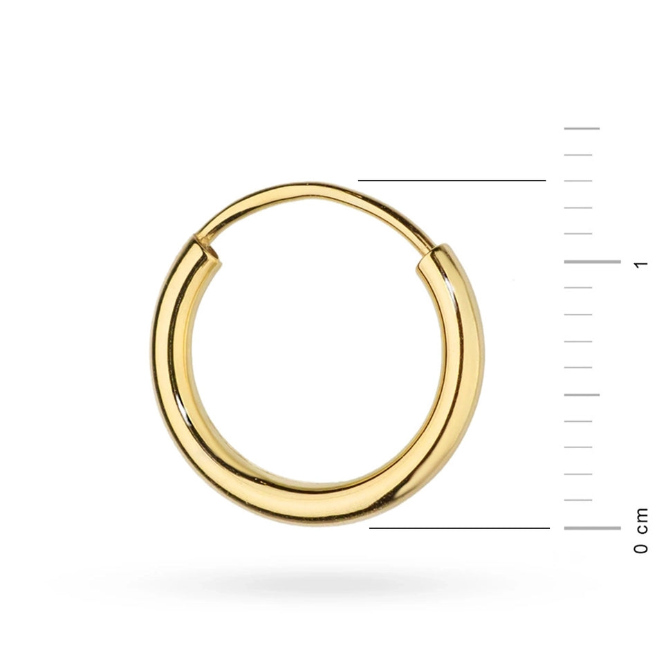 Gold Single Creole Earring 9-13mm