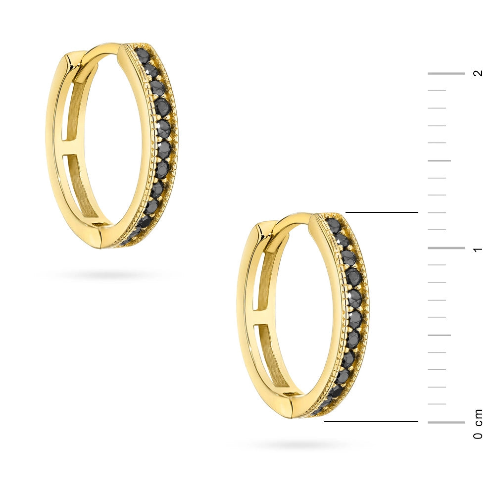 goldene Creolen-Ohrringe mit Zirkonia k1012 14k 585 cz