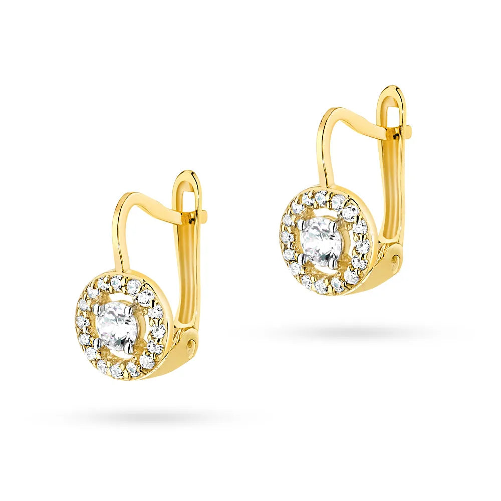 Kinder-Gold-Ohrringe mit englischem Verschluss und Zirkonia K1013 333