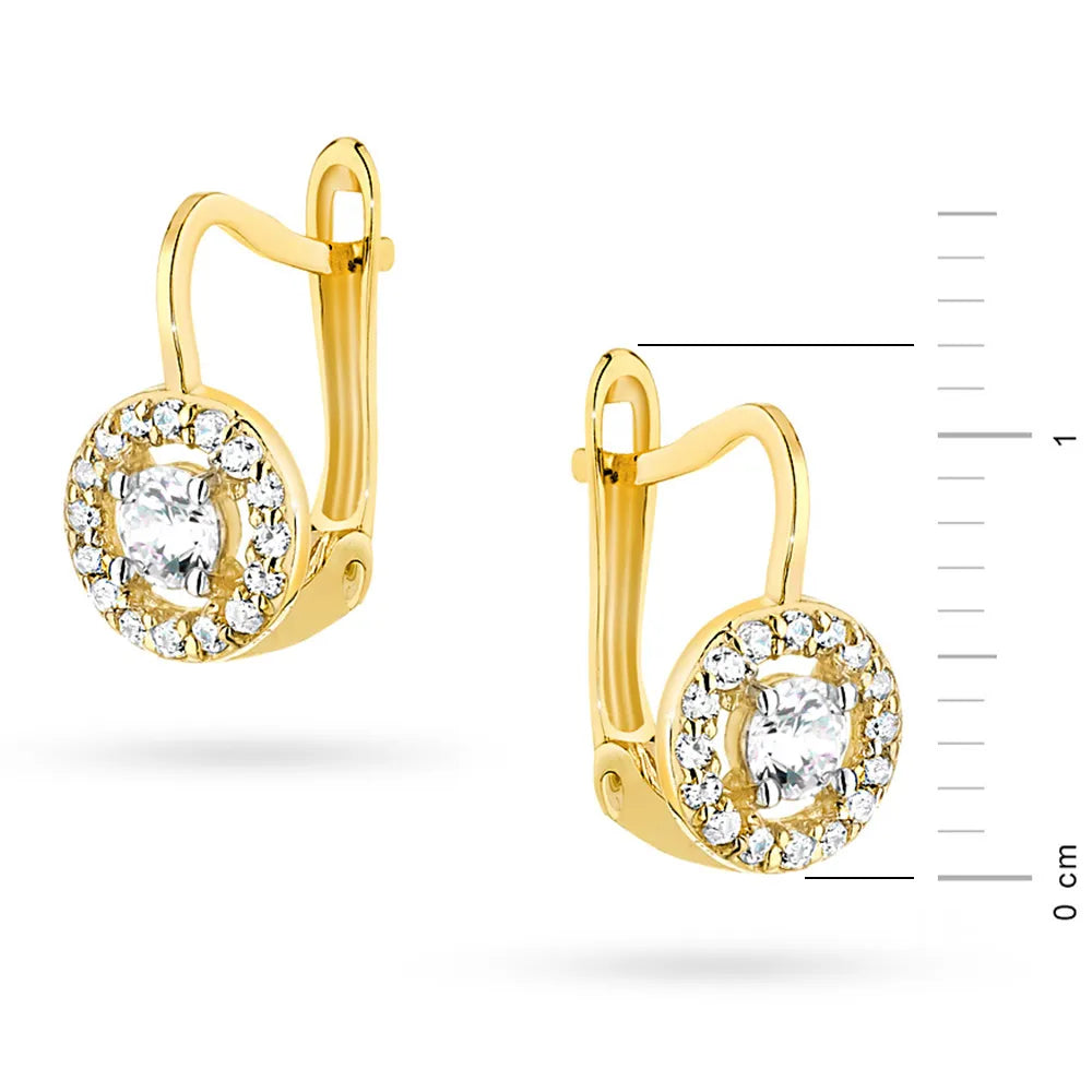 Kinder-Gold-Ohrringe mit englischem Verschluss und Zirkonia K1013 333