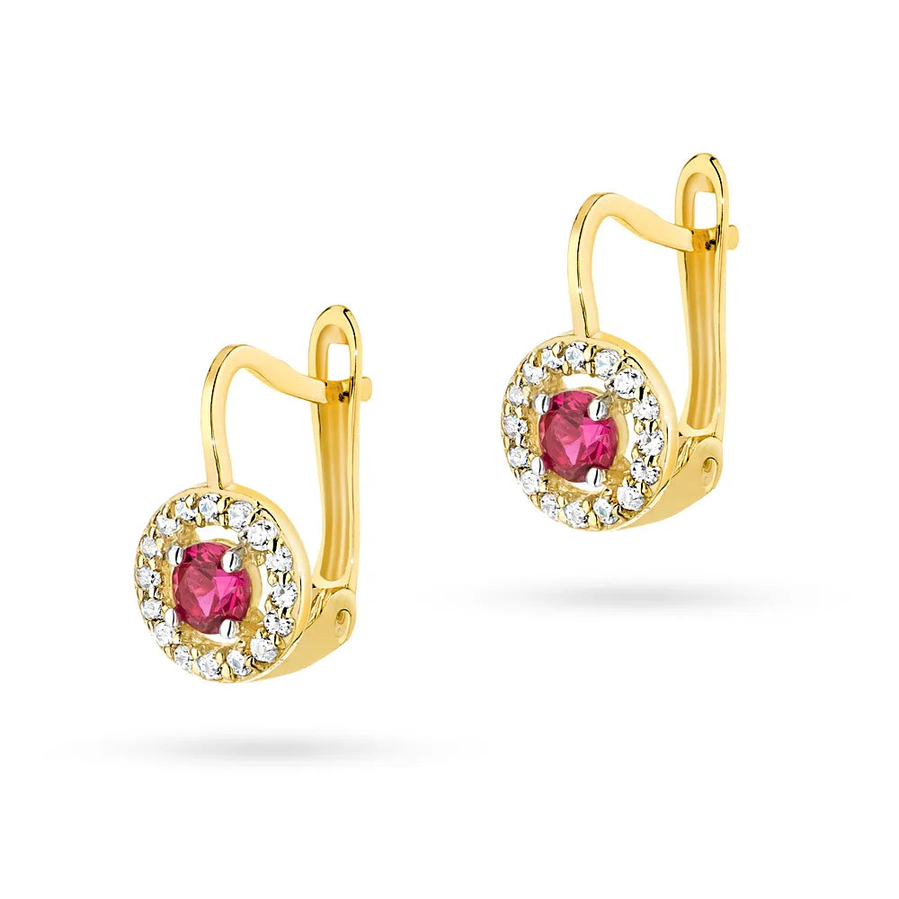 Kinder-Gold-Ohrringe mit englischem Verschluss und Zirkonia K1013 333