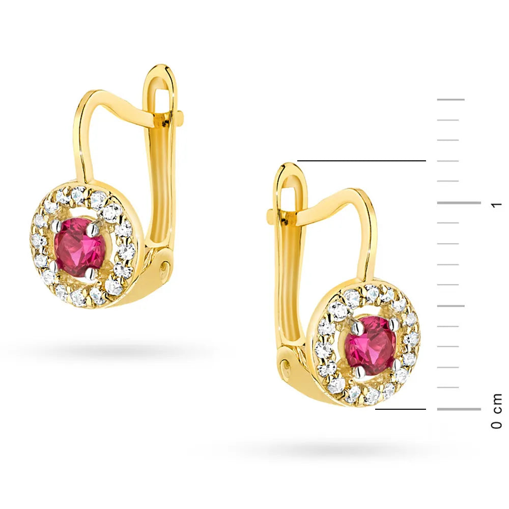 Kinder-Gold-Ohrringe mit englischem Verschluss und Zirkonia K1013 333