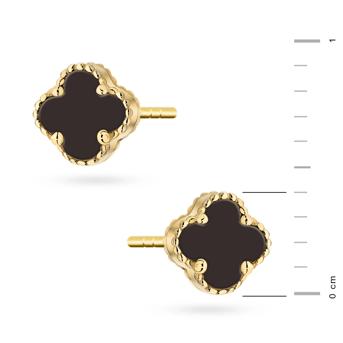 Ohrstecker aus 585er Gelbgold mit Glücksklee-Motiv
