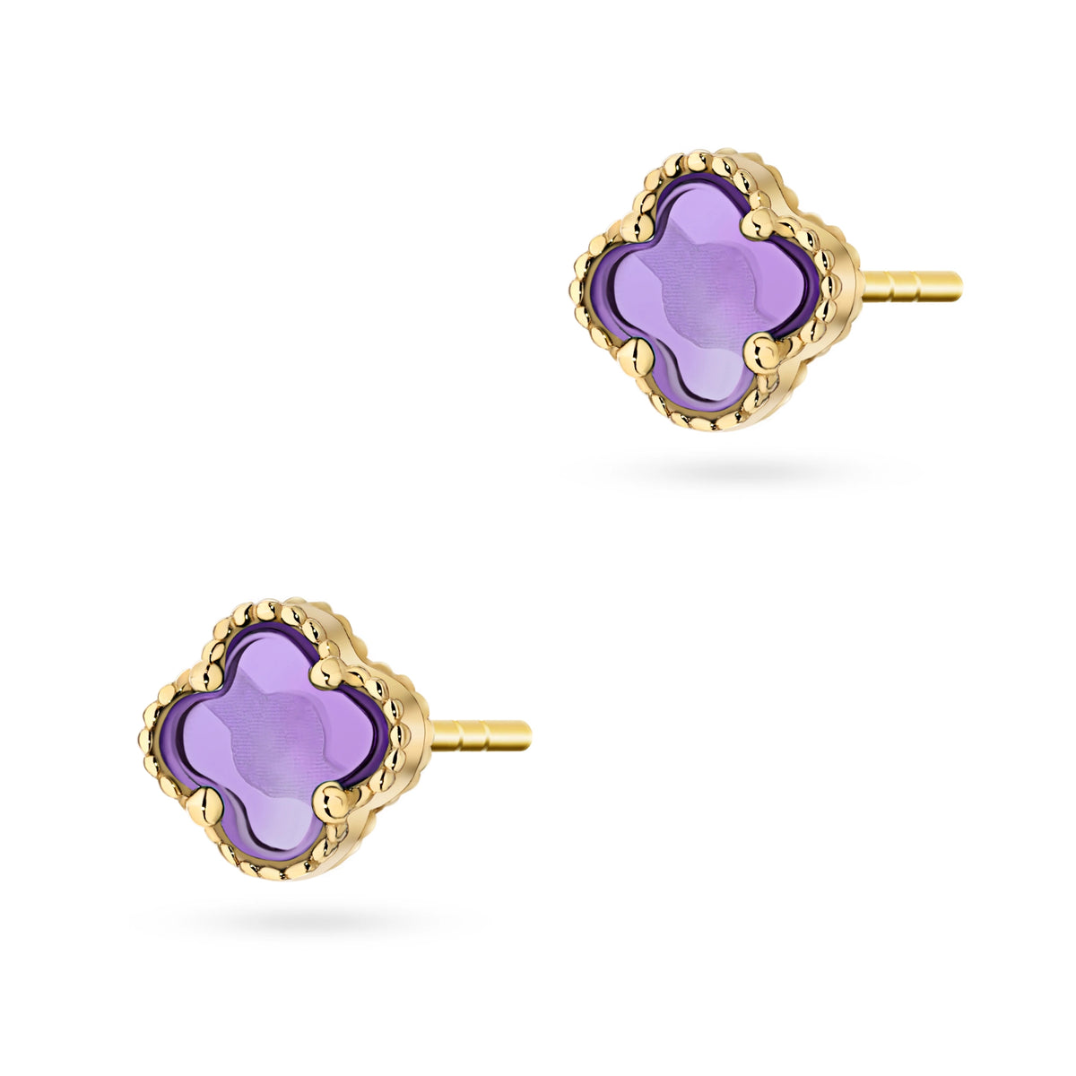 goldene Ohrstecker mit Perlmutt Glück k105 14k 585 f