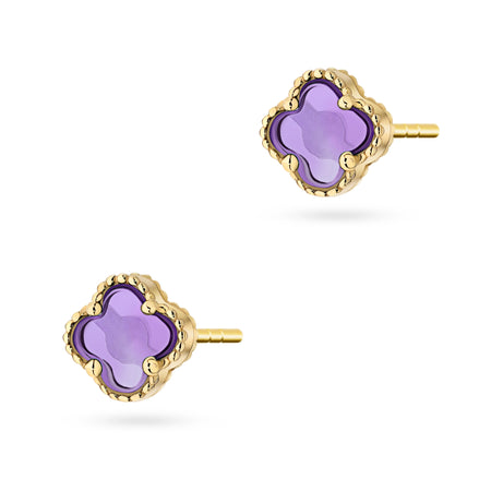 goldene Ohrstecker mit Perlmutt Glück k105 14k 585 f