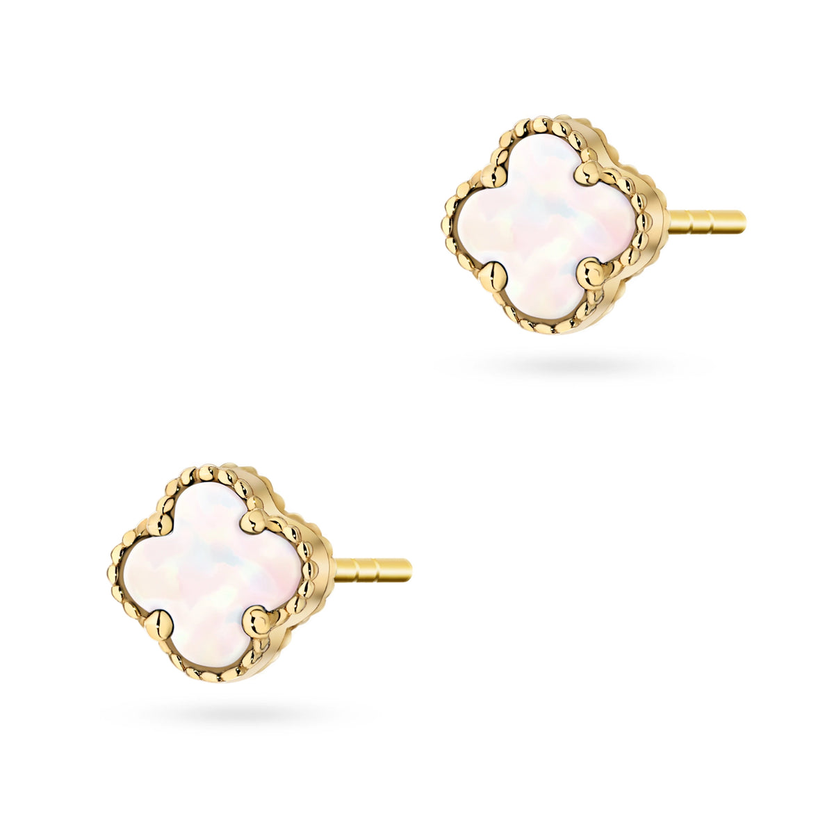 goldene Ohrstecker mit Zirkonia Glück k105 14k 585 p