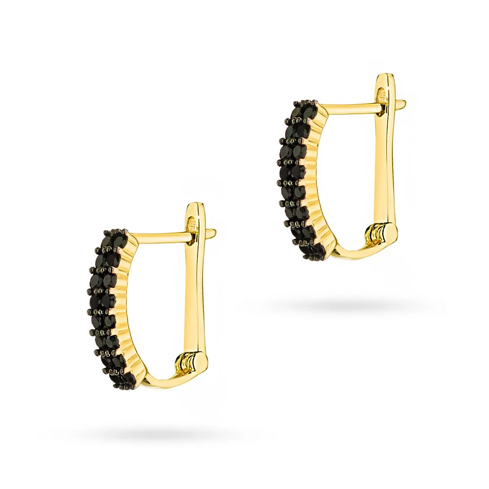 goldene englische Ohrhänger mit Zirkonia k1054 14k 585 cz