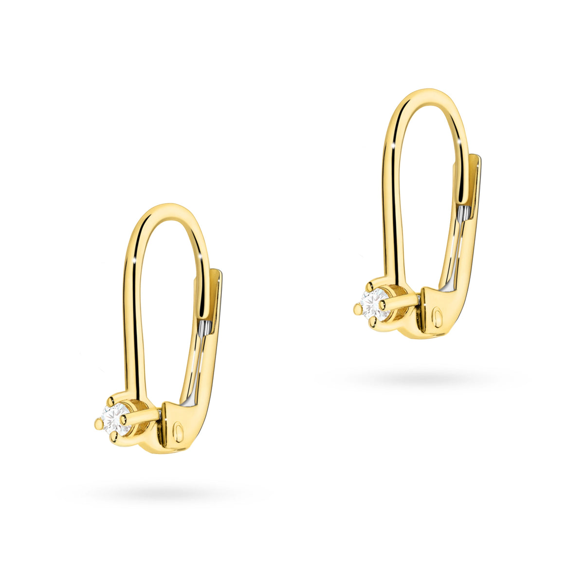 goldene englische Ohrhänger mit Zirkonia k1083 14k 585 b