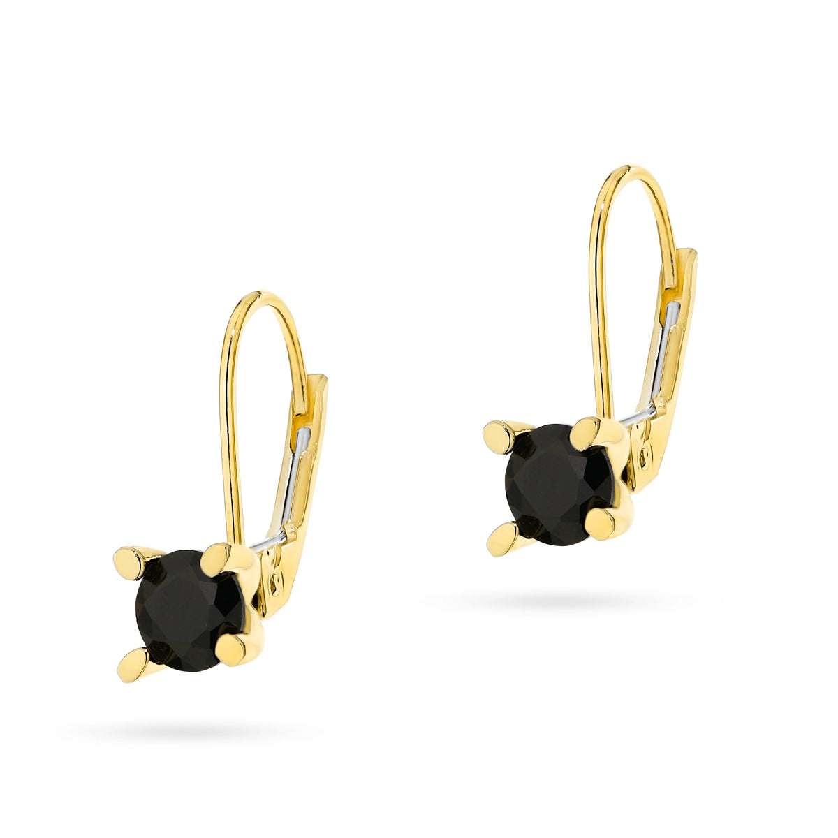goldene englische Ohrhänger mit Zirkonia k1083 14k 585 cz