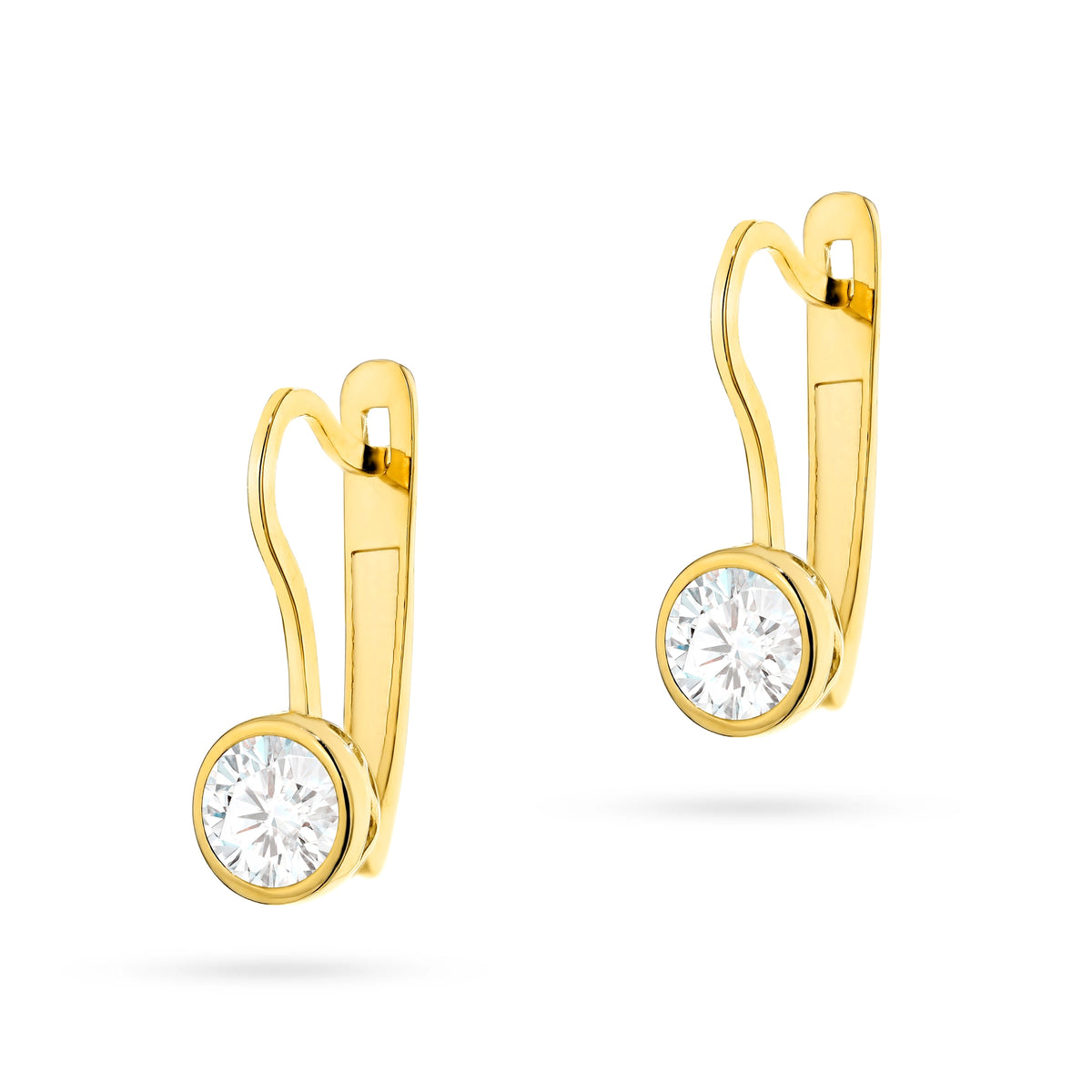 goldene englische Ohrhänger mit Zirkonia k1084 14k 585 b