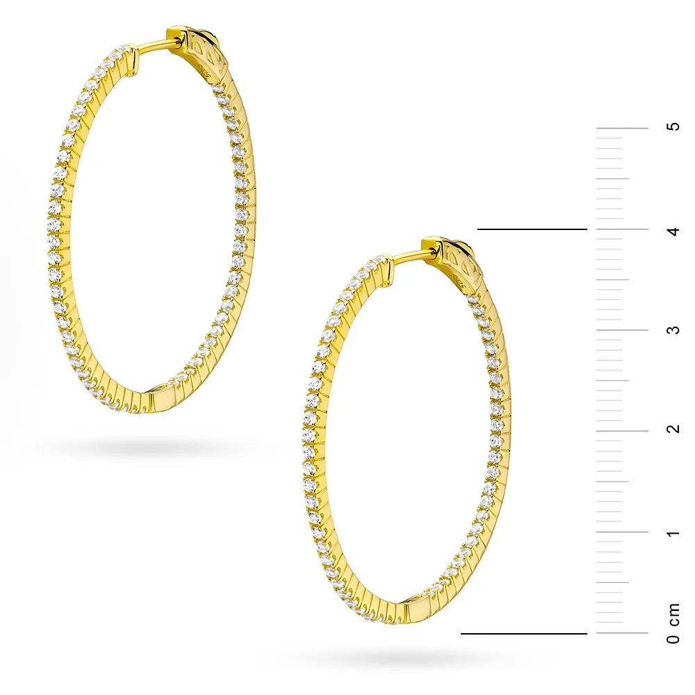 vergoldete Silber-Creolen mit Zirkonia k1158-925-z