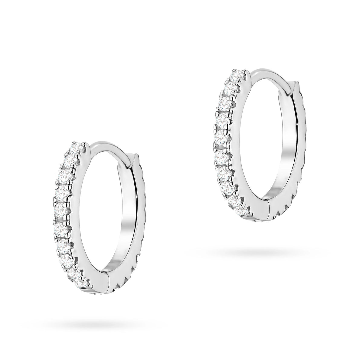 Creolen aus Sterlingsilber mit weißen Zirkonia, 10 mm