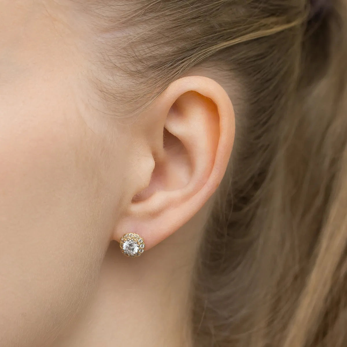 goldene Ohrstecker mit Zirkonia k1284 333