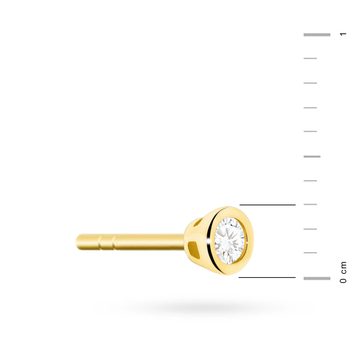 goldene Ohrstecker mit Zirkonia k1333 14k 585 b solo